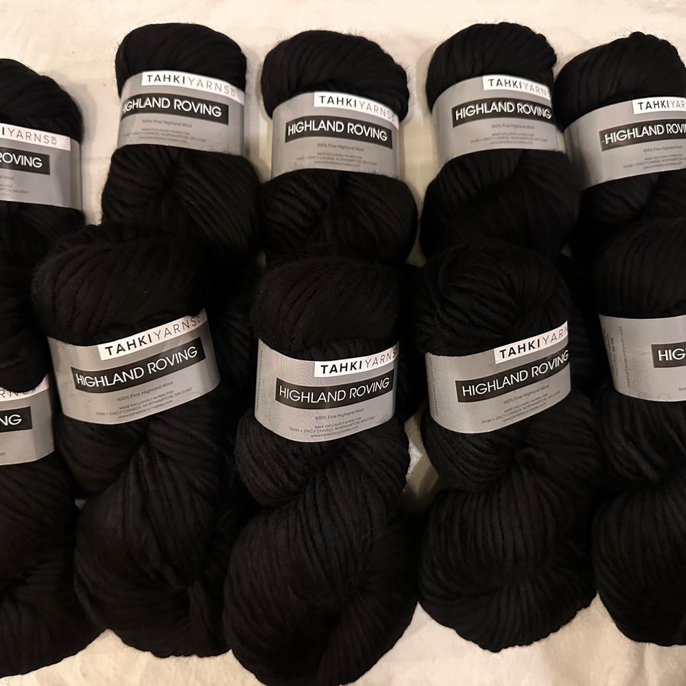 10 skeins TAHKI Highland Roving Wool.